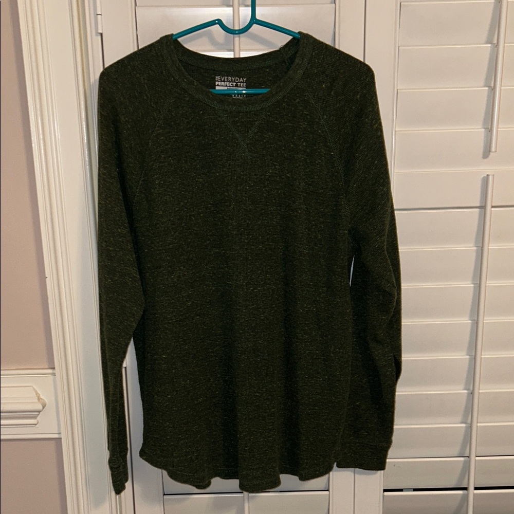 Basic Editions Dark Green Men's Crewneck Sweater